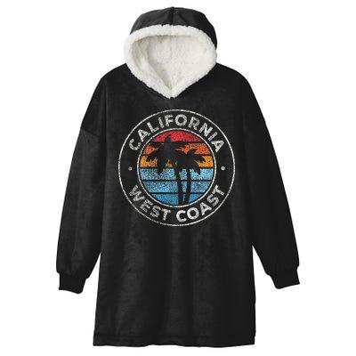 California CA Vintage Graphic Retro 70s Hooded Wearable Blanket