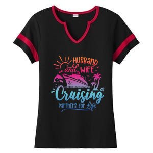 Cruising Cruise Vacation Husband Wife Couple Ladies Halftime Notch Neck Tee