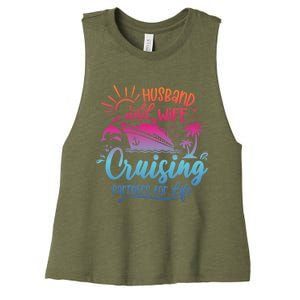 Cruising Cruise Vacation Husband Wife Couple Women's Racerback Cropped Tank