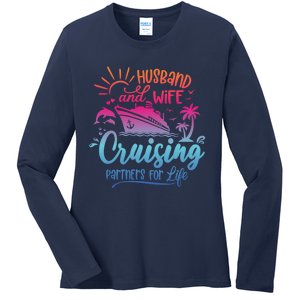 Cruising Cruise Vacation Husband Wife Couple Ladies Long Sleeve Shirt