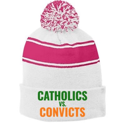 Classic Catholics Vs Convicts 1988 Stripe Pom Pom Beanie