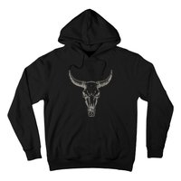 Cowgirl Cowboy Vintage Western Cow Skull Graphic Hoodie