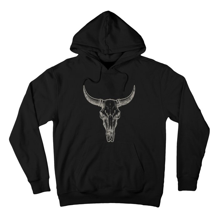 Cowgirl Cowboy Vintage Western Cow Skull Graphic Hoodie