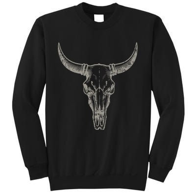 Cowgirl Cowboy Vintage Western Cow Skull Graphic Sweatshirt