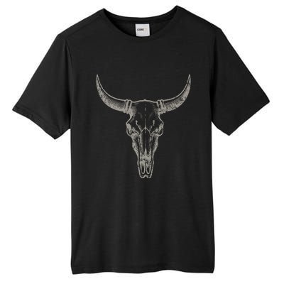 Cowgirl Cowboy Vintage Western Cow Skull Graphic Tall Fusion ChromaSoft Performance T-Shirt