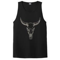 Cowgirl Cowboy Vintage Western Cow Skull Graphic PosiCharge Competitor Tank