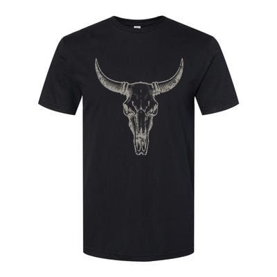 Cowgirl Cowboy Vintage Western Cow Skull Graphic Softstyle CVC T-Shirt