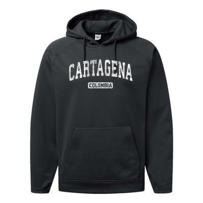 Cartagena Colombia Vintage Sports Performance Fleece Hoodie