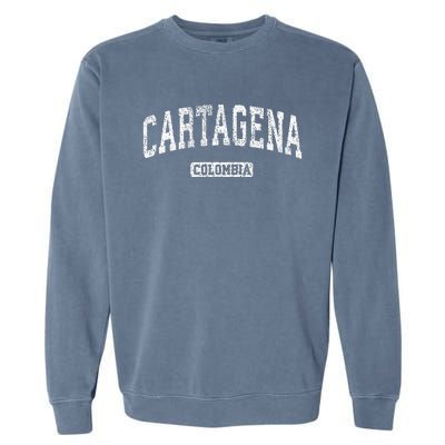 Cartagena Colombia Vintage Sports Garment-Dyed Sweatshirt