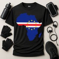 Cape Cabo Verde Verdean Flag Pride Africa Map Cooling Performance Crew T-Shirt