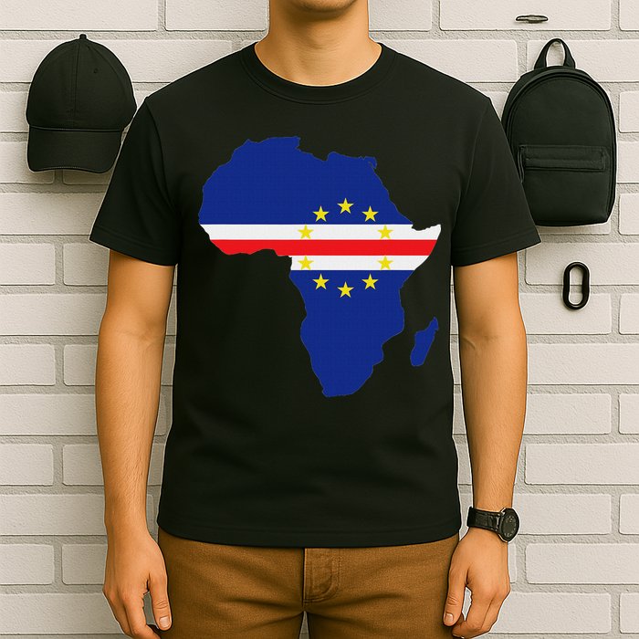 Cape Cabo Verde Verdean Flag Pride Africa Map T-Shirt