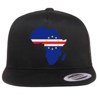 Cape Cabo Verde Verdean Flag Pride Africa Map Flat Bill Trucker Hat