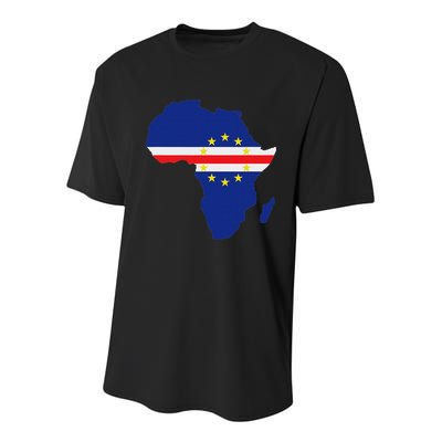 Cape Cabo Verde Verdean Flag Pride Africa Map Youth Performance Sprint T-Shirt