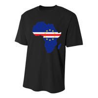 Cape Cabo Verde Verdean Flag Pride Africa Map Youth Performance Sprint T-Shirt