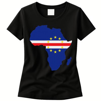 Cape Cabo Verde Verdean Flag Pride Africa Map Womens T-Shirt
