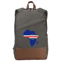 Cape Cabo Verde Verdean Flag Pride Africa Map Cotton Canvas Backpack