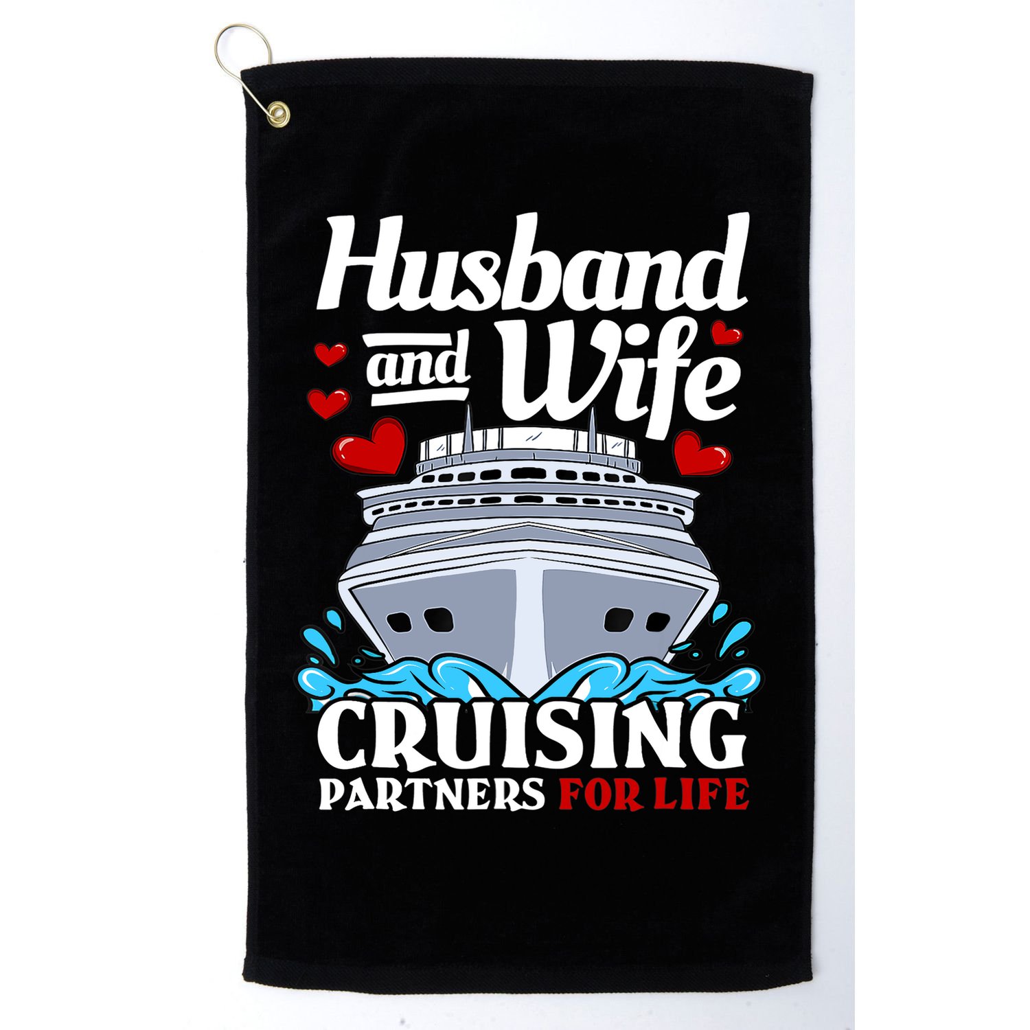 Cruising Cruise Vacation Husband Wife Couple Golf Towel