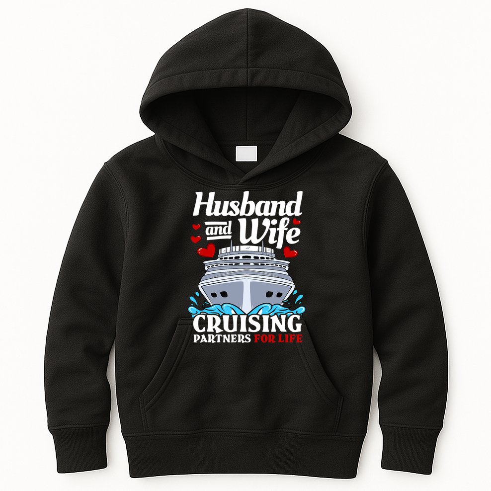 Cruising Cruise Vacation Husband Wife Couple Kids Hoodie