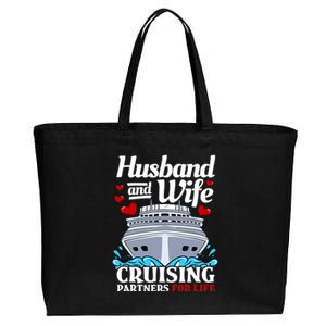 Cruising Cruise Vacation Husband Wife Couple Cotton Canvas Jumbo Tote