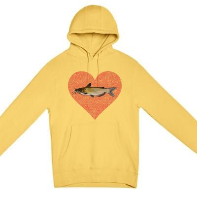 Channel Catfish Valentines Day Fish Love Fingerprint Funny Gift Premium Pullover Hoodie