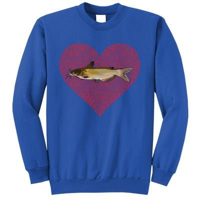 Channel Catfish Valentines Day Fish Love Fingerprint Funny Gift Sweatshirt