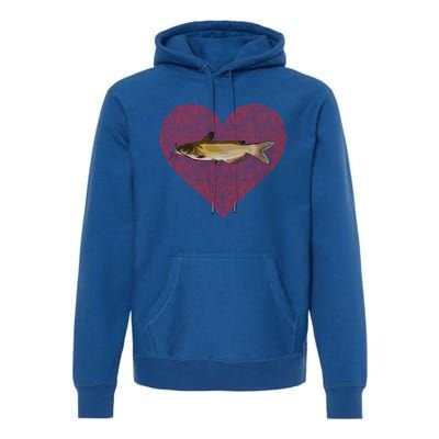 Channel Catfish Valentines Day Fish Love Fingerprint Funny Gift Premium Hoodie