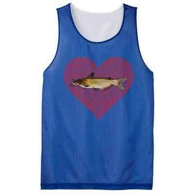 Channel Catfish Valentines Day Fish Love Fingerprint Funny Gift Mesh Reversible Basketball Jersey Tank