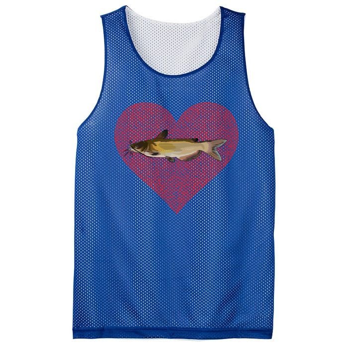 Channel Catfish Valentines Day Fish Love Fingerprint Funny Gift Mesh Reversible Basketball Jersey Tank