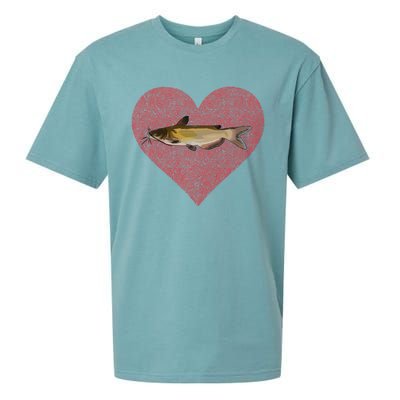 Channel Catfish Valentines Day Fish Love Fingerprint Funny Gift Sueded Cloud Jersey T-Shirt