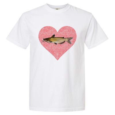 Channel Catfish Valentines Day Fish Love Fingerprint Funny Gift Garment-Dyed Heavyweight T-Shirt