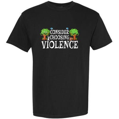 Consider Choosing Violence Cute Woodland Garment-Dyed Heavyweight T-Shirt