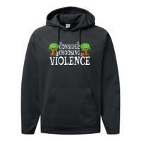 Consider Choosing Violence Cute Woodland Performance Fleece Hoodie