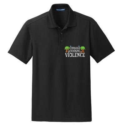 Consider Choosing Violence Cute Woodland Dry Zone Grid Polo