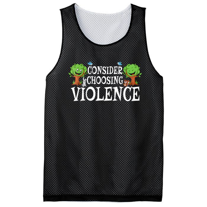 Consider Choosing Violence Cute Woodland Mesh Reversible Basketball Jersey Tank