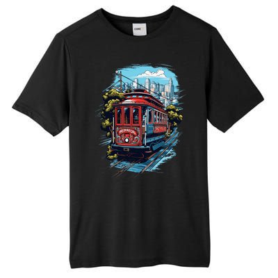 California City View San Francisco Cable Car Sf Sightseeing Tall Fusion ChromaSoft Performance T-Shirt