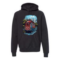 California City View San Francisco Cable Car Sf Sightseeing Premium Hoodie