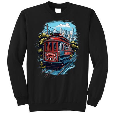 California City View San Francisco Cable Car Sf Sightseeing Tall Sweatshirt