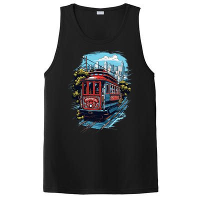 California City View San Francisco Cable Car Sf Sightseeing PosiCharge Competitor Tank