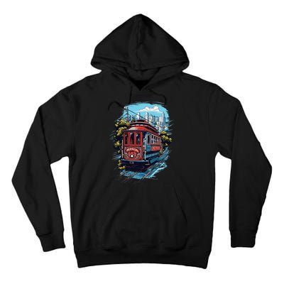 California City View San Francisco Cable Car Sf Sightseeing Tall Hoodie