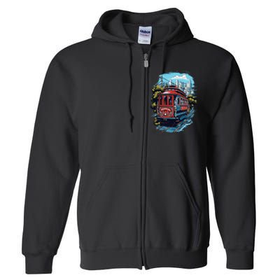 California City View San Francisco Cable Car Sf Sightseeing Full Zip Hoodie