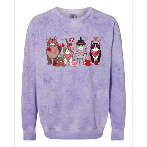 Cute Cats Valentines Great Gift Colorblast Crewneck Sweatshirt