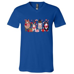 Cute Cats Valentines Great Gift V-Neck T-Shirt