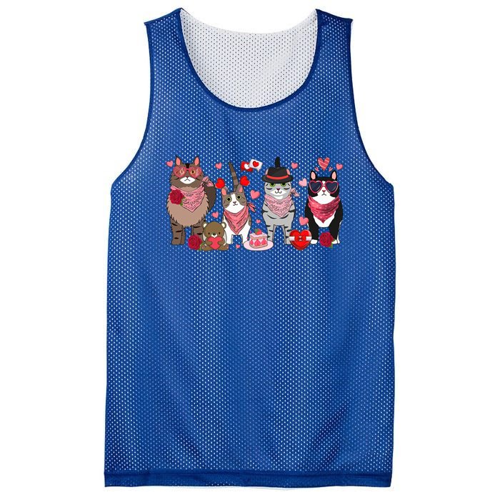 Cute Cats Valentines Great Gift Mesh Reversible Basketball Jersey Tank