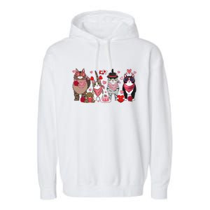 Cute Cats Valentines Great Gift Garment-Dyed Fleece Hoodie