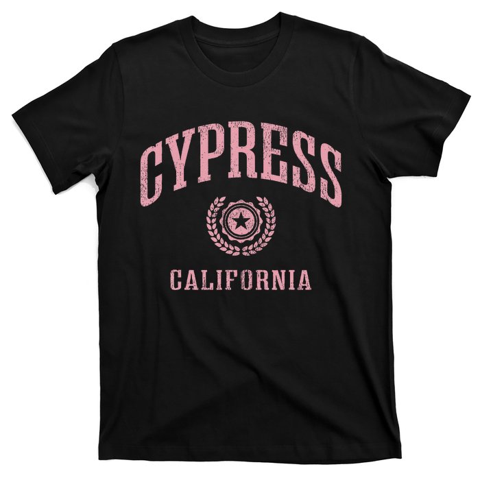 Cypress Ca Vintage College Sports Design T-Shirt