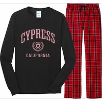 Cypress Ca Vintage College Sports Design Long Sleeve Pajama Set