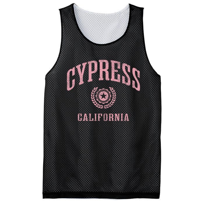 Cypress Ca Vintage College Sports Design Mesh Reversible Basketball Jersey Tank