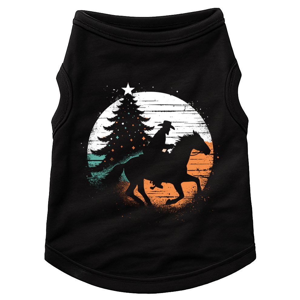 Christmas Cow Vintage Christmas Tree Cow Lover Cute Gift Doggie Tank
