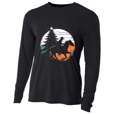 Christmas Cow Vintage Christmas Tree Cow Lover Cute Gift Cooling Performance Long Sleeve Crew