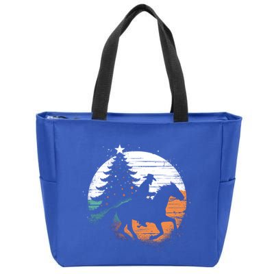 Christmas Cow Vintage Christmas Tree Cow Lover Cute Gift Zip Tote Bag